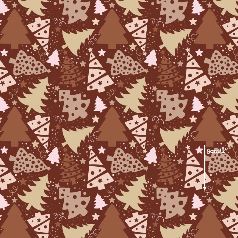 Boho Xmas Trees | Digital-Print Cotton Woven | 145cm wide