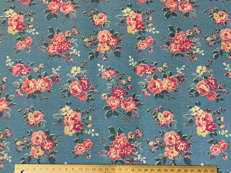 Kingswood Roses in Navy | Waterproof Cotton Canvas | 150cm wide