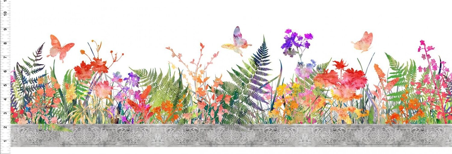 Garden of Dreams | Border-Print Quilting Cotton | 112cm wide - Final Pieces