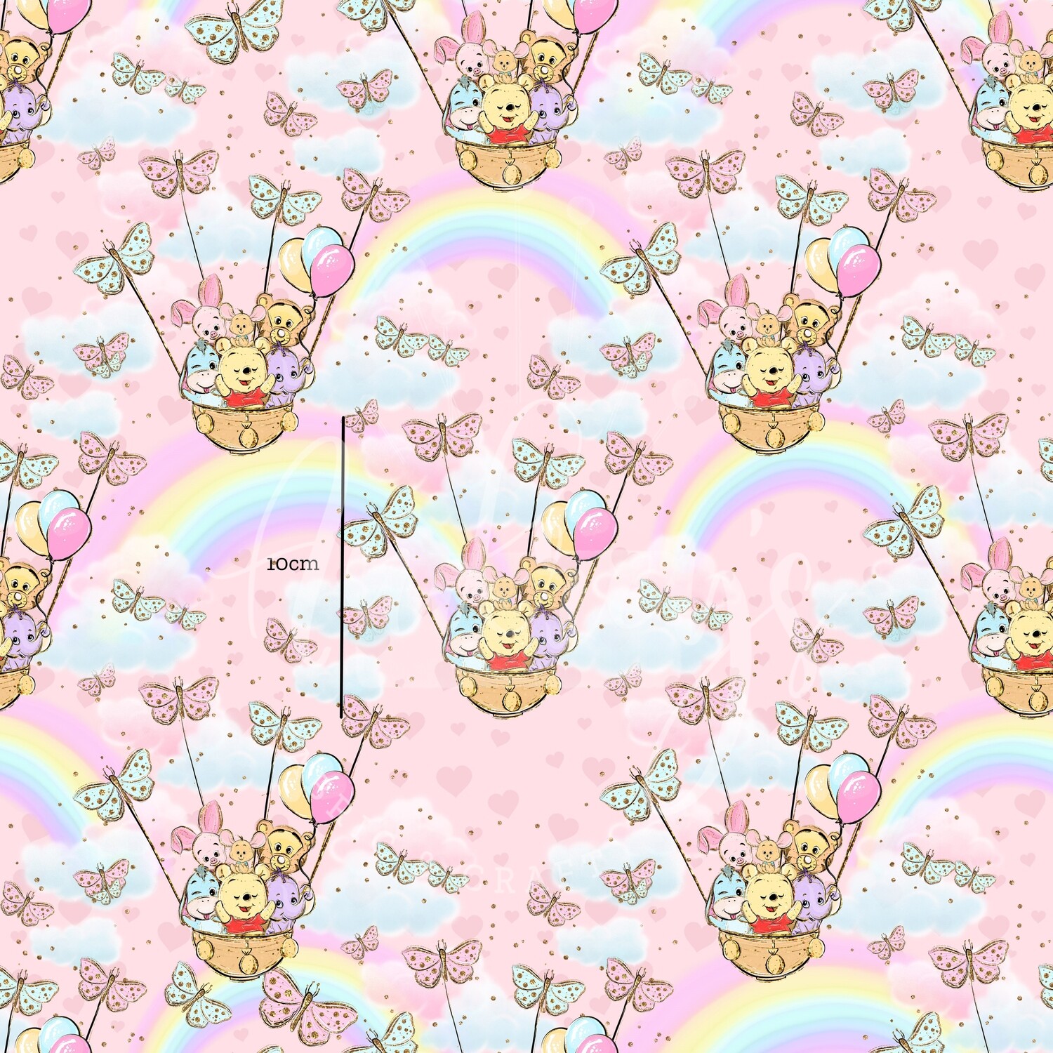 Winnie &amp; Friends, Rainbow | Digital-Print Quilting Cotton Woven | 145cm wide
