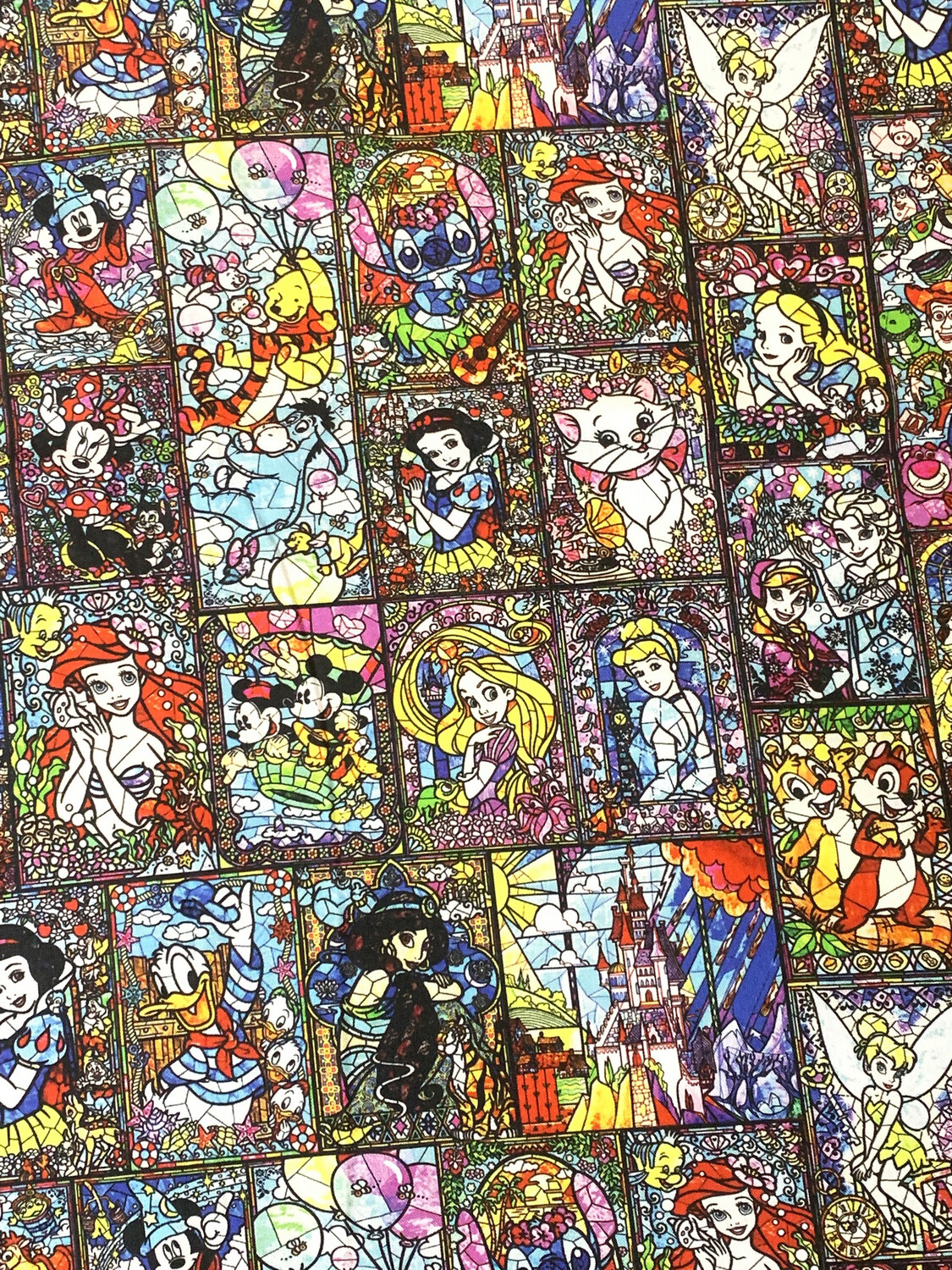 Disney Favourites, Stained Glass | Custom Quilting Cotton | 112cm wide - 0.9m Piece
