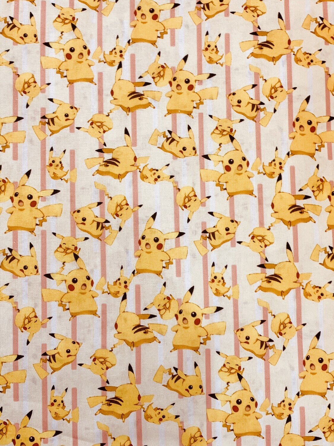 Pikachu Stripes | Licensed Quilting Cotton | 112cm wide