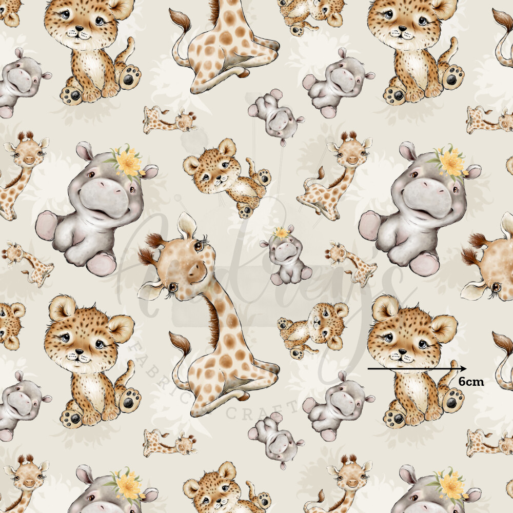 Safari Animals | Digital-Print Cotton Lycra 230gsm | 150cm wide