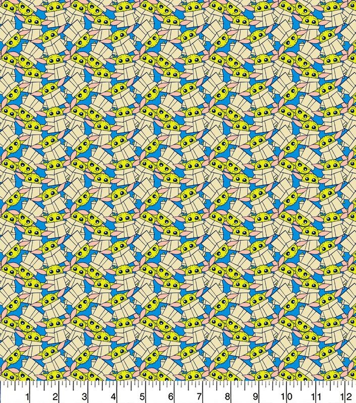 Baby Yoda Grogu, Blue Packed | Licensed Quilting Cotton | 112cm wide