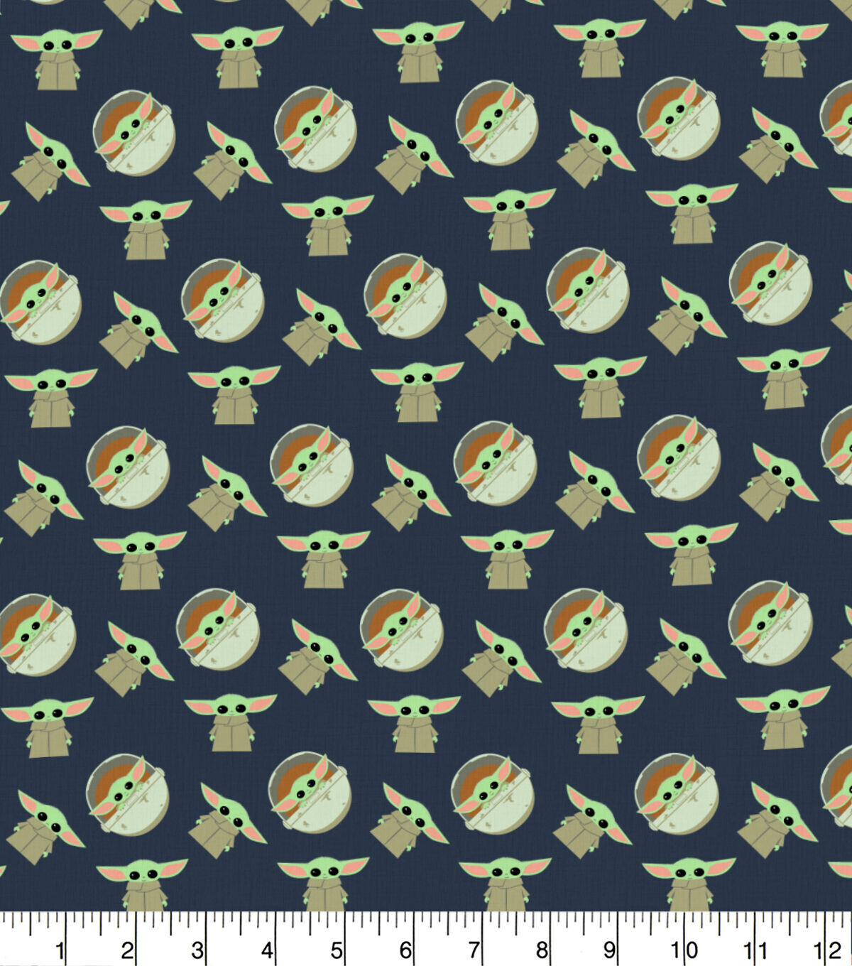 Baby Yoda Grogu, Navy Toss | Licensed Quilting Cotton | 112cm wide