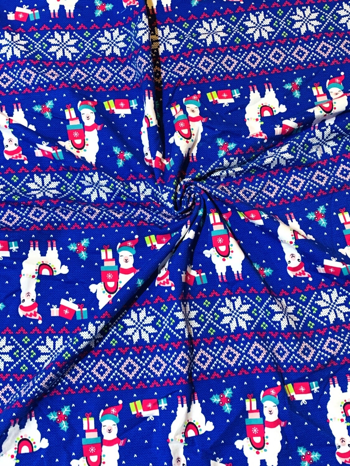 Holiday Llamas | Cotton Lycra, 220gsm | 165cm Wide