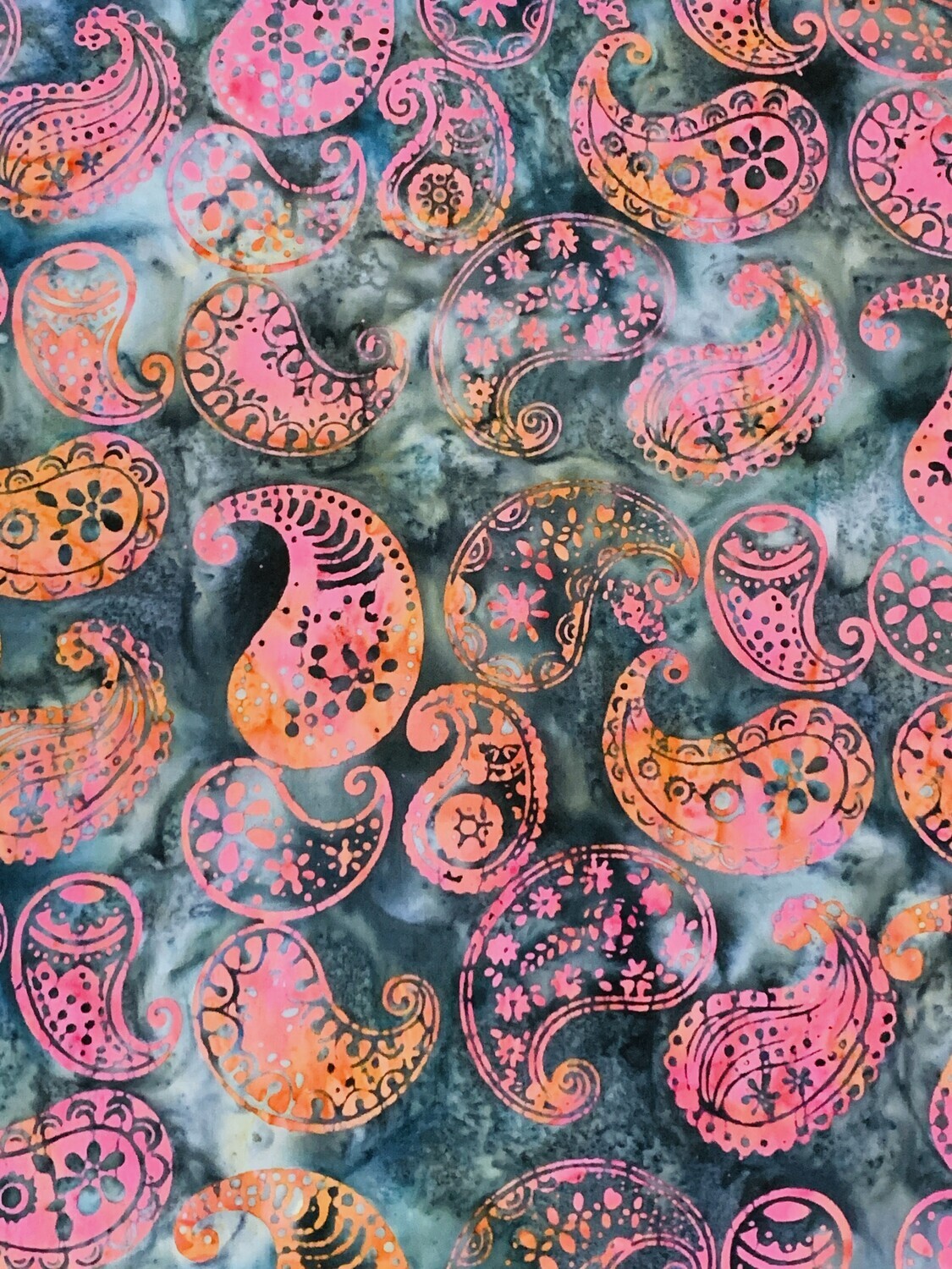 April Paisley | Hand-Dyed Batik Quilting Cotton | 112cm wide