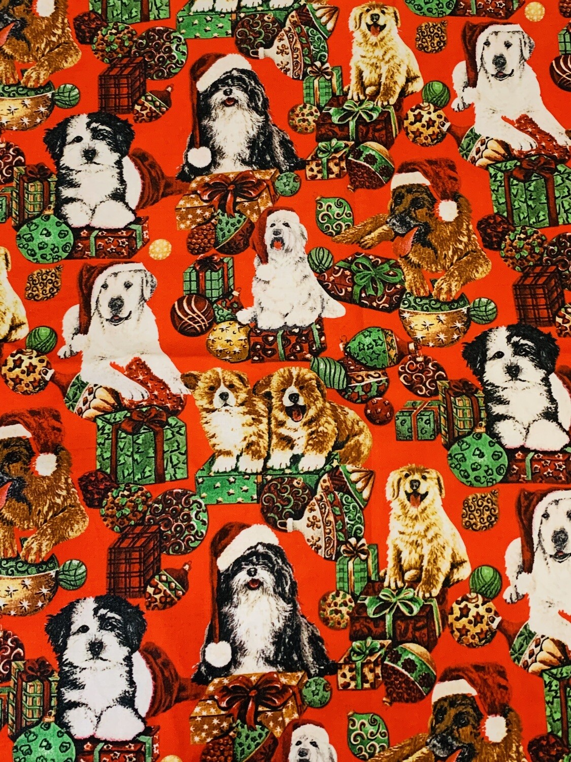 Christmas Dogs | Custom Quilting Cotton | 112cm Wide - 0.8m Piece