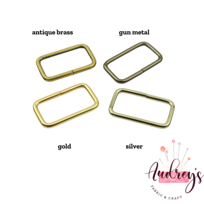 Antique Brass | 38mm (1.5&#39;&#39;) Rectangular Rings, 2-Pack