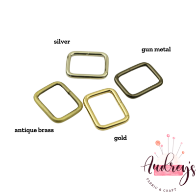 Gold | 25mm (1&#39;&#39;) Rectangular Rings, 2-Pack
