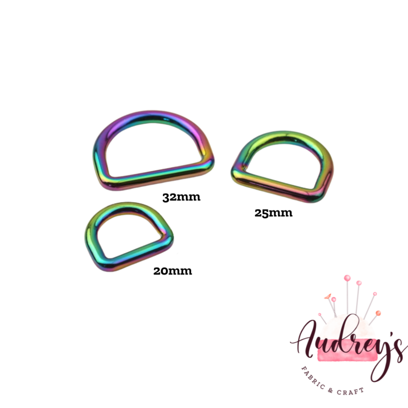 Rainbow | 20mm (3/4&#39;&#39;) D-Rings, 2-Pack