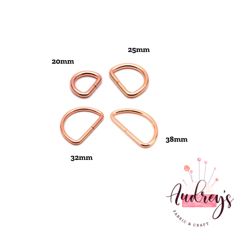 Rose Gold | 20mm (3/4&#39;&#39;) D-Rings, 2-Pack