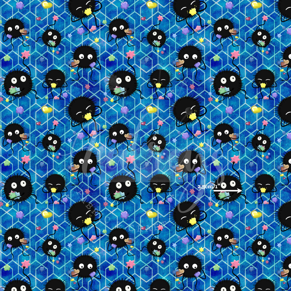 Soot Sprites Custom Quilting Cotton 145cm wide 0.5m Piece