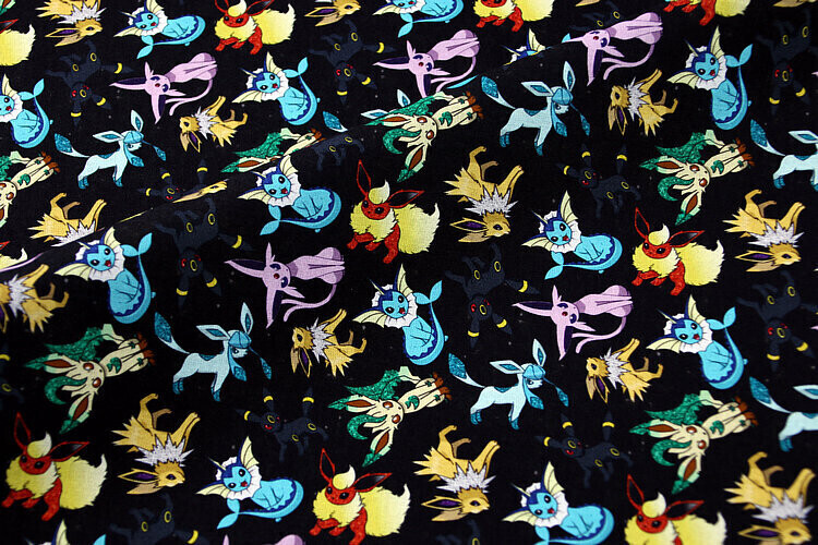 Critters on Black | Custom Quilting Cotton | 145cm wide - 0.5m Piece