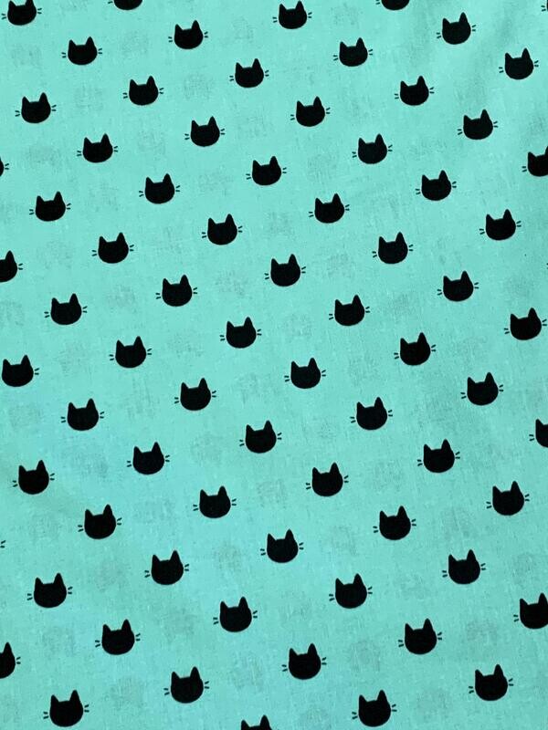 Cats, Aqua | Quilting Cotton | 112cm wide