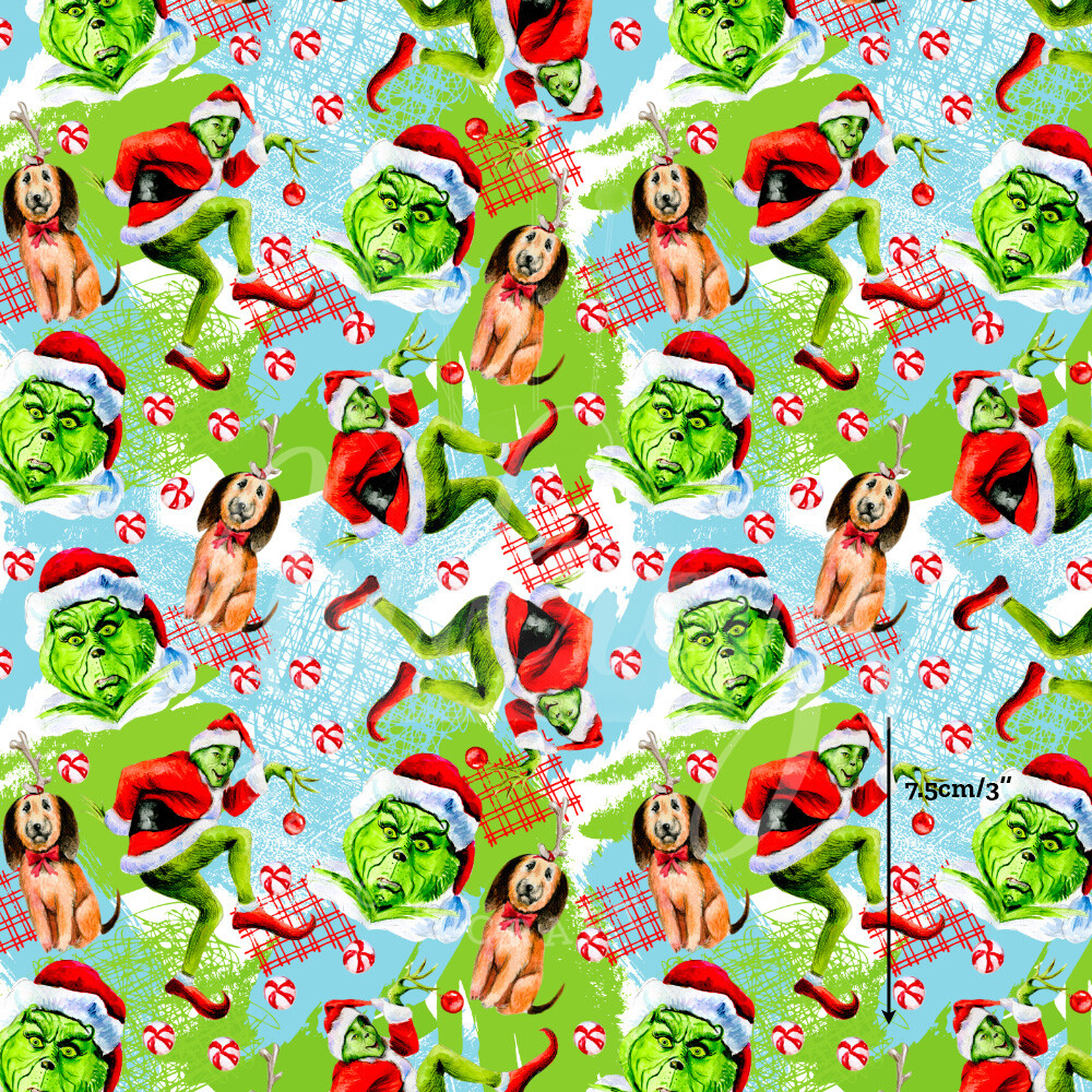 Cheeky Grinch | Custom Cotton Woven | 145cm wide - 0.7m Piece