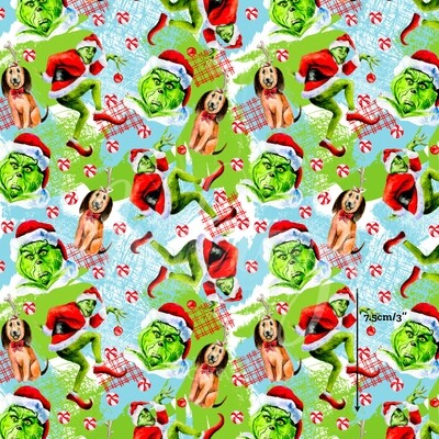Cheeky Grinch | Custom Cotton Woven | 145cm wide - 0.7m Piece