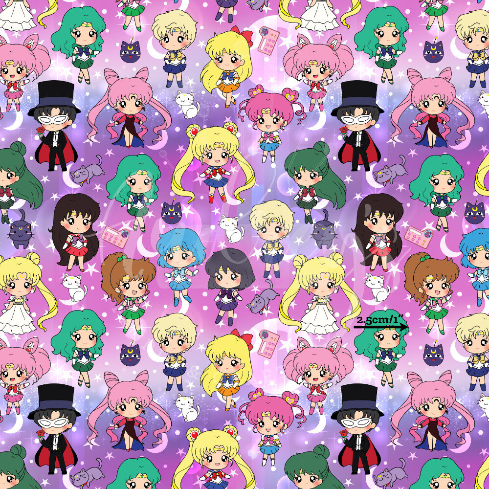Sailor Moon Kawaii | Digital-Print Cotton Lycra 240gsm | 150cm wide