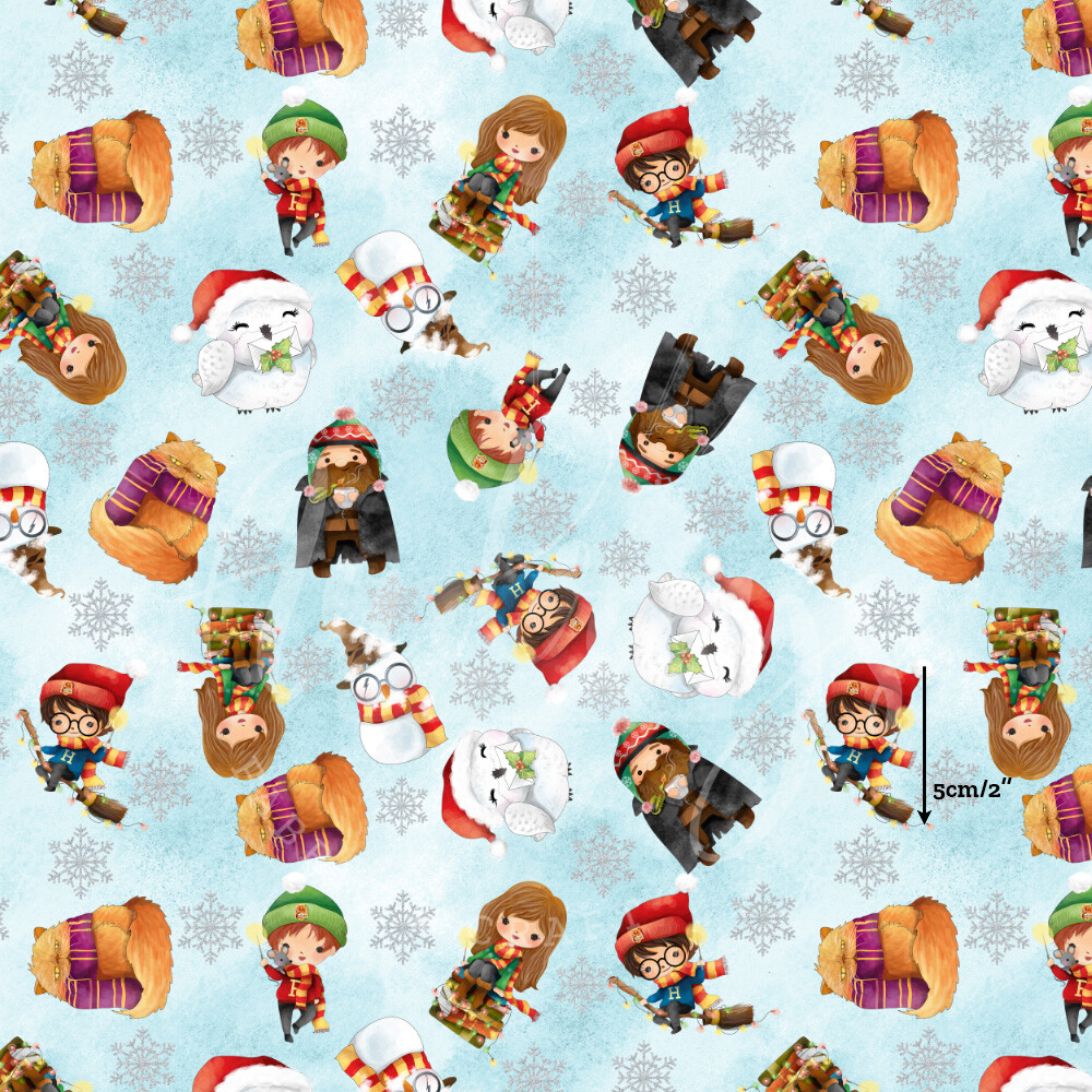 Xmas Harry Potter | Digital-Print Cotton Lycra 240gsm | 150cm wide  - 0.6m Piece