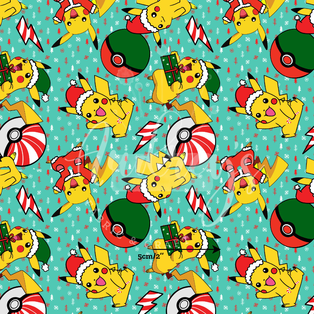 Pika Xmas | Digital-Print Cotton Lycra 240gsm | 150cm wide