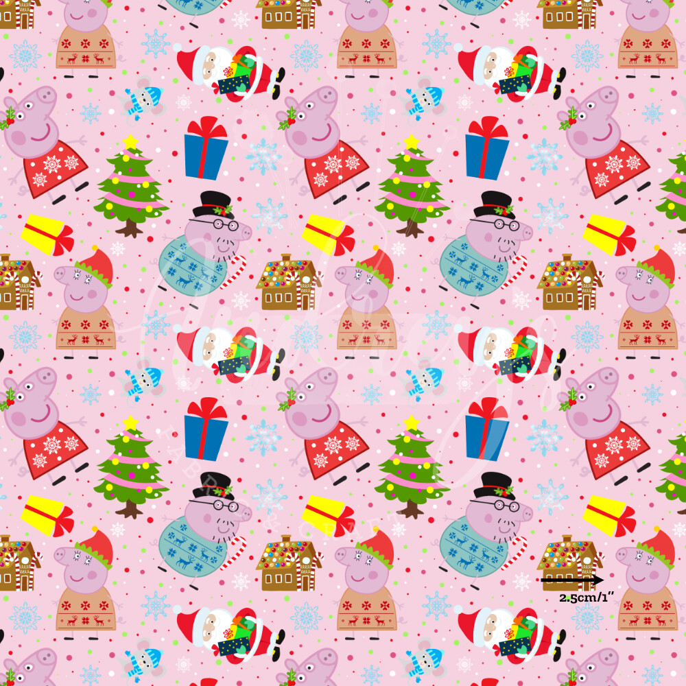 Peppa Pig Xmas | Digital-Print Cotton Lycra 240gsm | 150cm wide