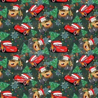 Xmas Cars | Digital-Print Custom Cotton Lycra 240gsm | 150cm wide