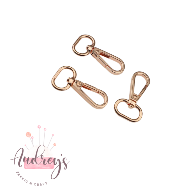 Rose Gold | 16mm (5/8&#39;&#39;) Swivel Snap Hook Clips / Lobster Clasps
