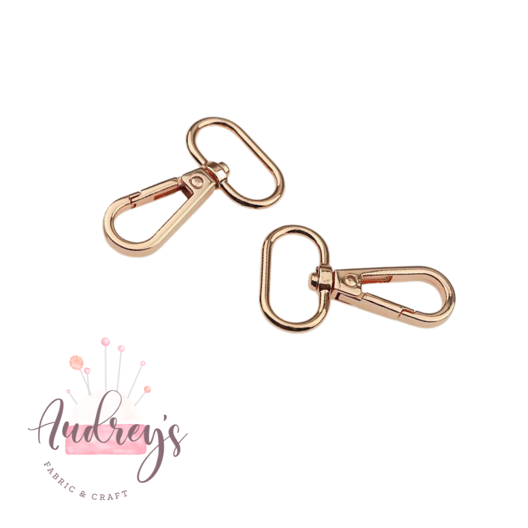Rose Gold | 25mm (1&#39;&#39;) Swivel Snap Hook Clips / Lobster Clasps