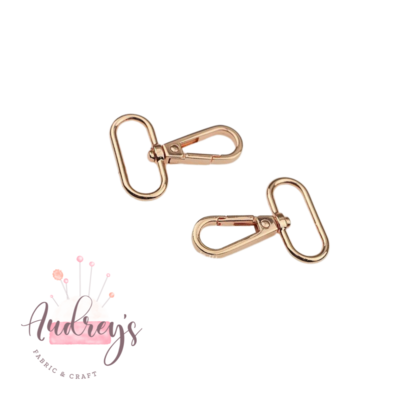 Rose Gold | 32mm (1.2'') Swivel Snap Hook Clips / Lobster Clasps