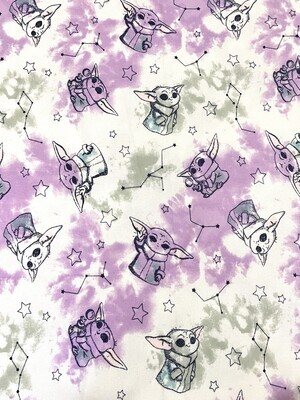 Baby Yoda Grogu Tie-Dye | Ribbed Jersey Knit | 115cm Wide