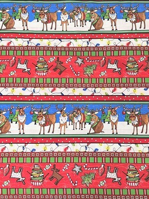 Reindeer Stripes | Quilting Cotton | 112cm Wide