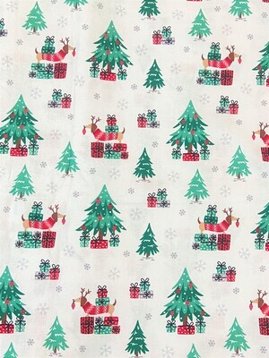 Christmas Dachshunds &amp; Trees | Quilting Cotton | 112cm Wide