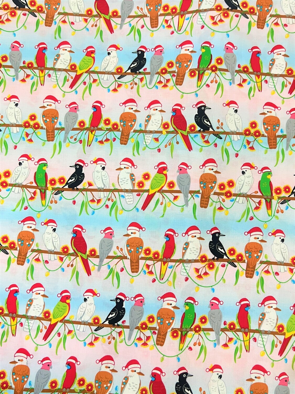 Xmas Aussie Birds | Licensed Quilting Cotton | 112cm wide