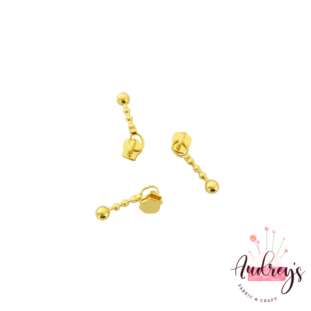 Dew, Light Gold | Zipper Slider | Fits #3 Nylon Zippers