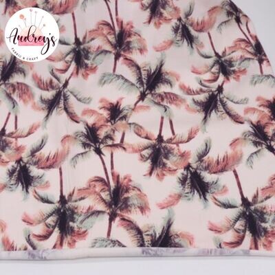 Pink Palms | Cotton Lycra, 210gsm | 150cm Wide