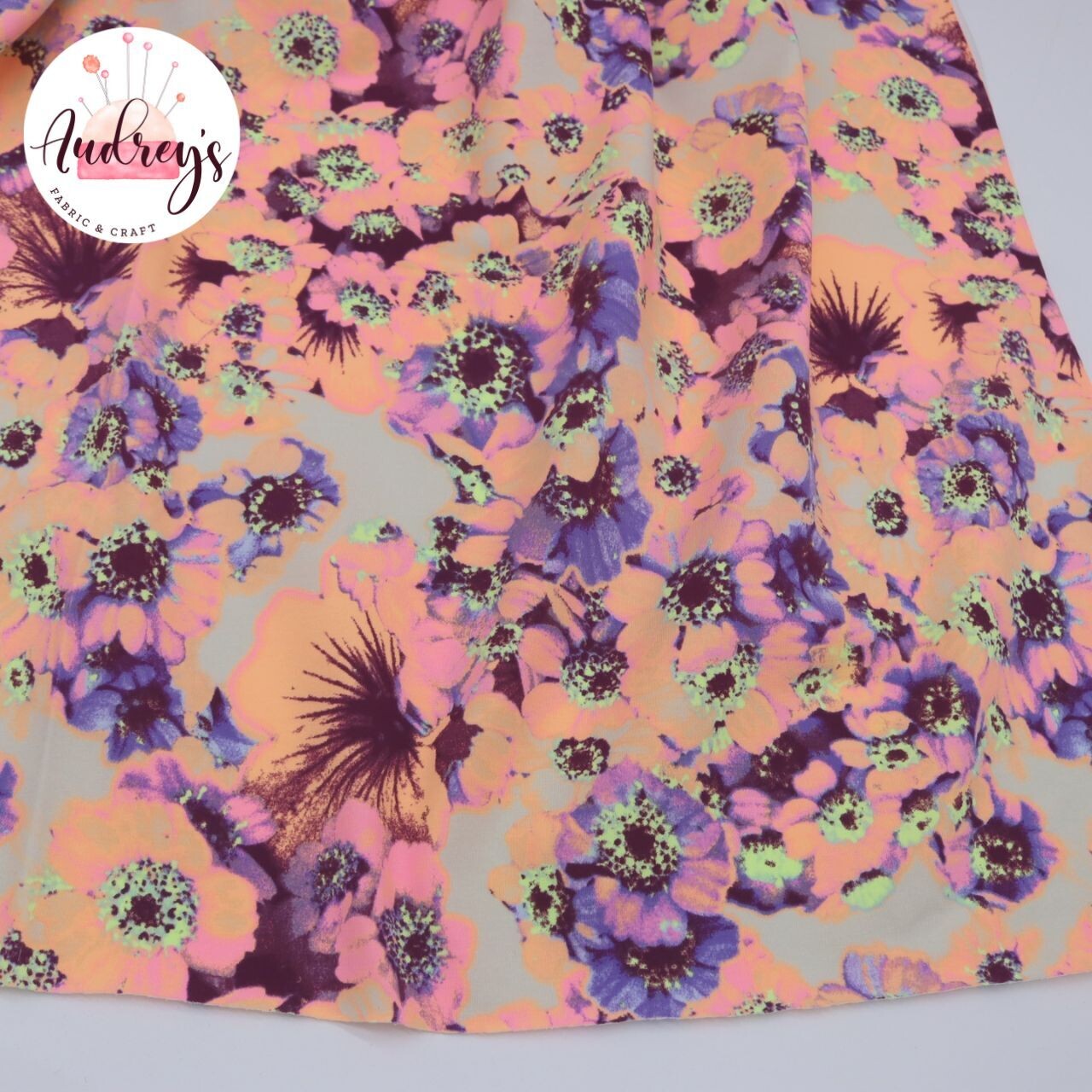 Neon Floral | Cotton Lycra, 190gsm | 150cm Wide - 0.55m Piece
