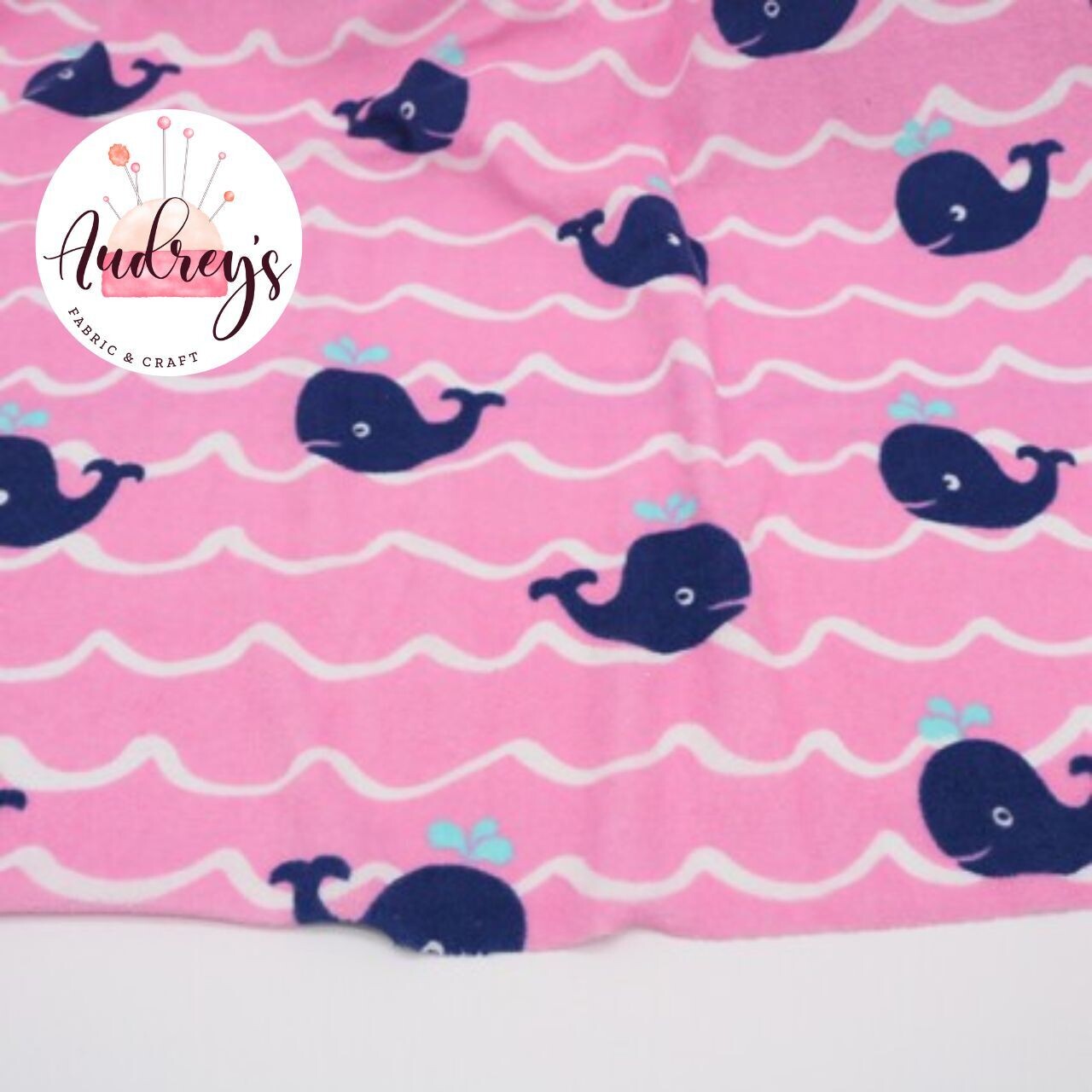 Whales | Cotton Terry Towelling | 175cm Wide
