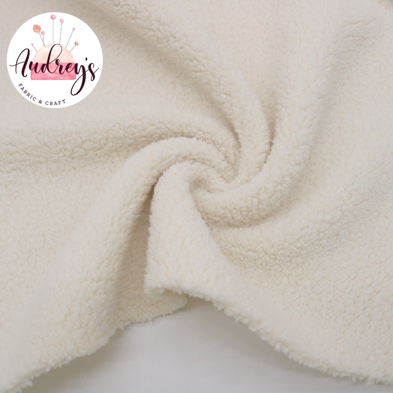 Ivory | Doubled-Sided Sherpa Fleece Cuddle Plush Fleece | 145cm Wide - 1m Piece