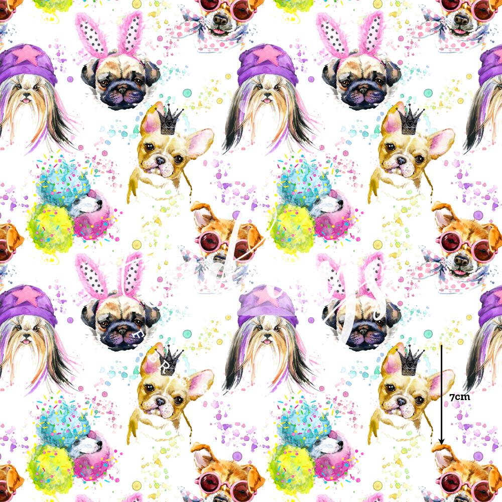 Party Pups | Digital-Print Cotton Lycra 230gsm | 150cm wide