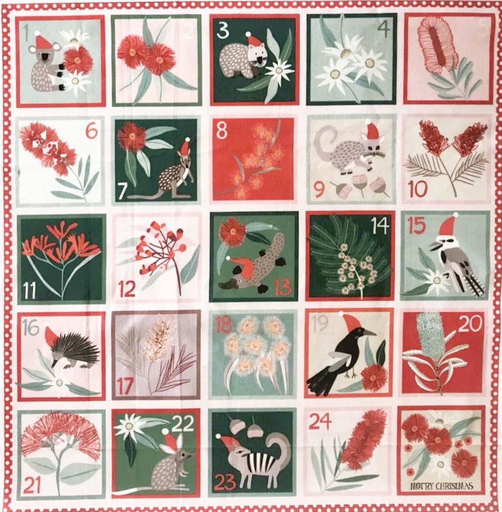 Australian Floral &amp; Fauna | Quilting Cotton Advent Activity Panel