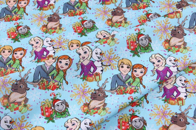 Frozen Xmas Blue | Custom Quilting Cotton | 145cm wide - 0.55m Piece