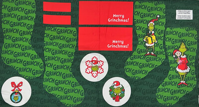 Grinch Stocking Panel | Quilting Cotton Stocking Panel