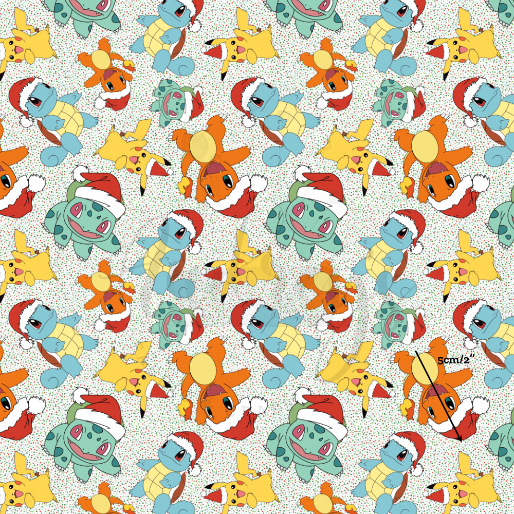 Pokemon Xmas | Digital-Print Cotton Lycra 240gsm | 150cm wide