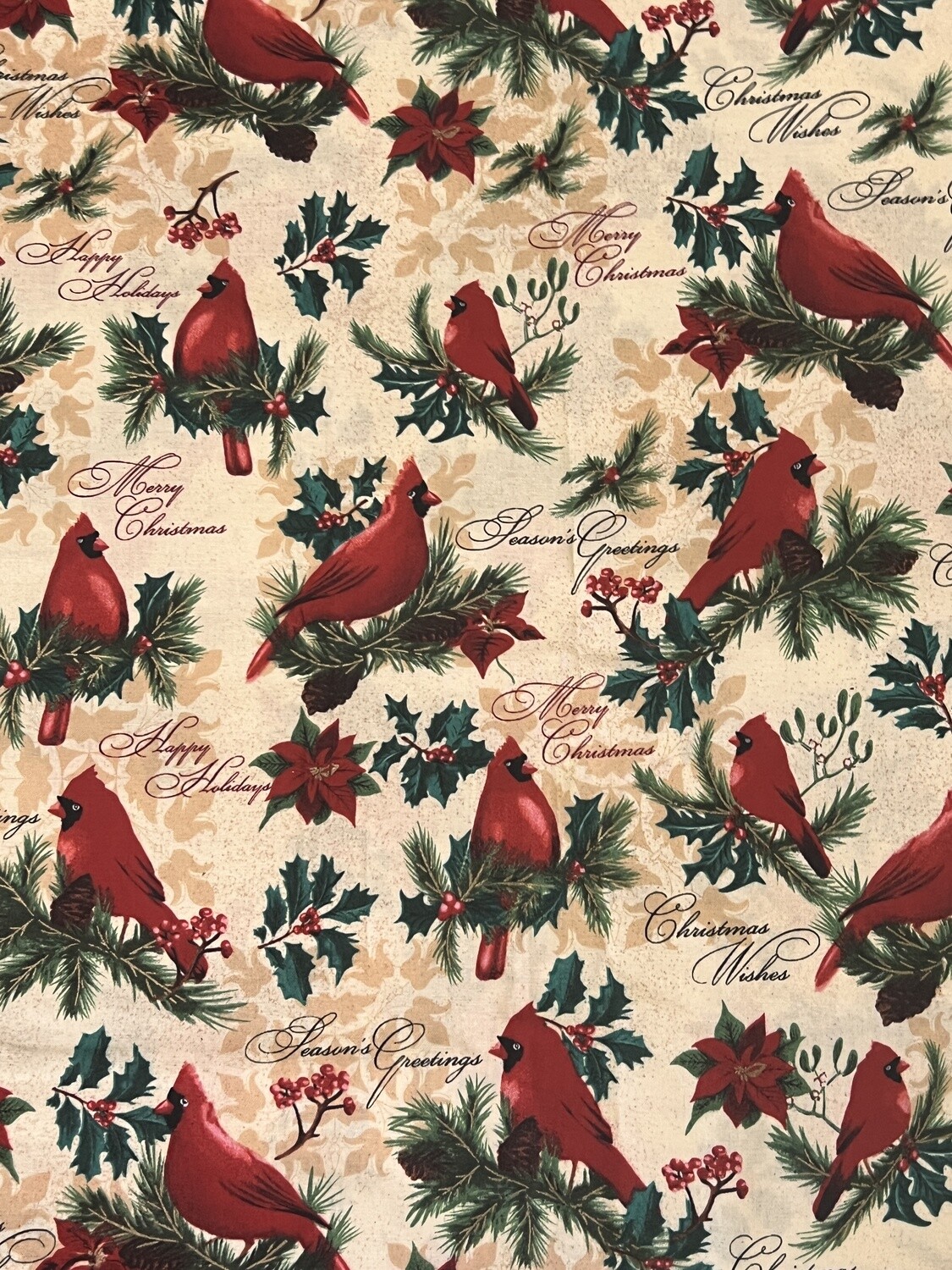 Christmas Cardinal | Quilting Cotton | 112cm Wide