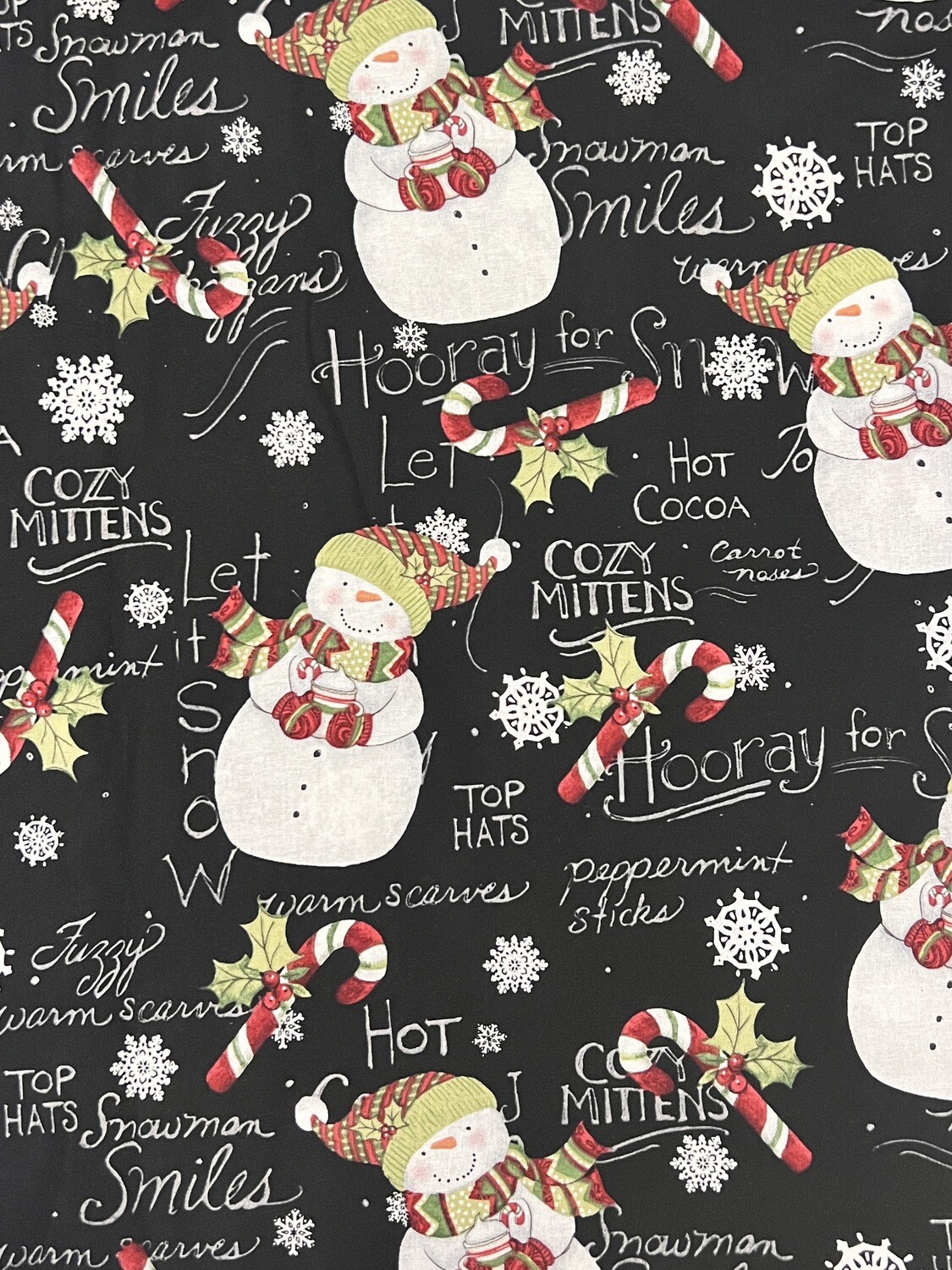 Xmas Snowman | Quilting Cotton | 112cm Wide - 0.75m Piece