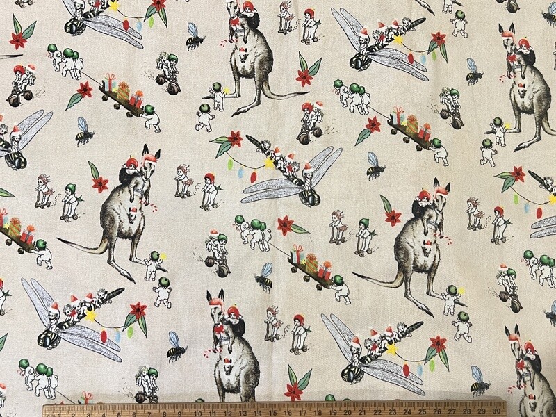 Gumnut Babies Christmas | Lightweight Cotton Canvas | 145cm wide