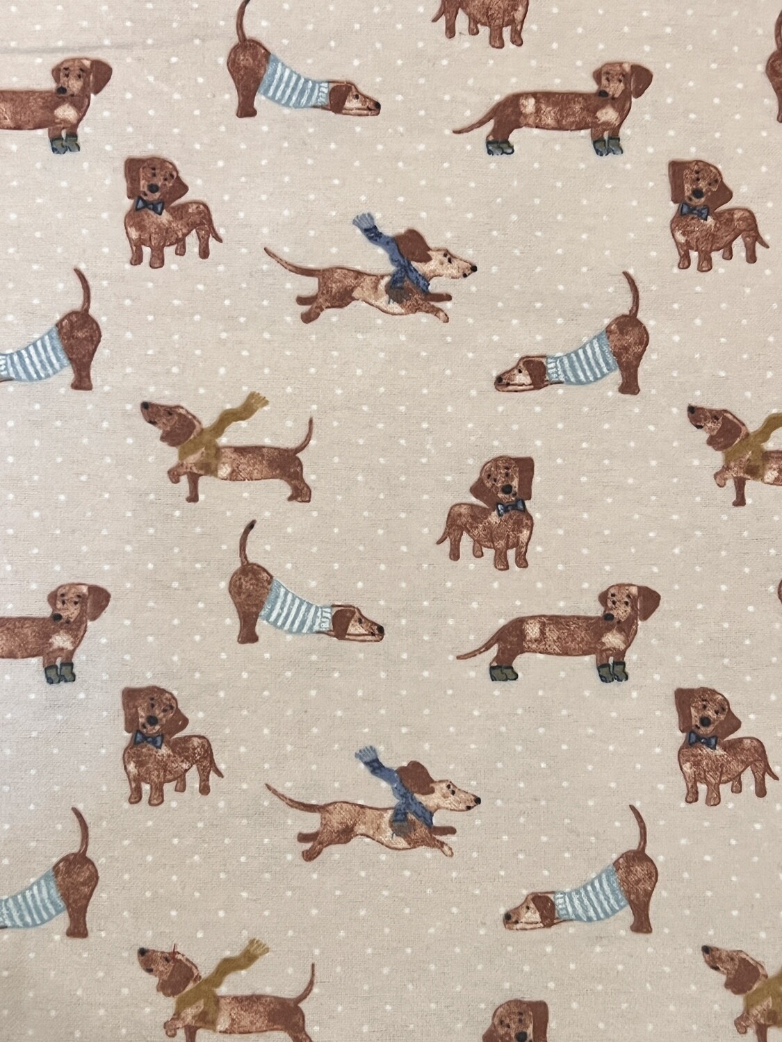 Dachshund Toss | Cotton Flannelette | 112cm wide
