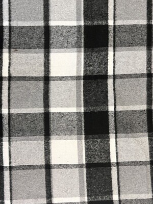 Black &amp; White Tartan | Brushed Yarn-dyed Flannel | 145cm wide