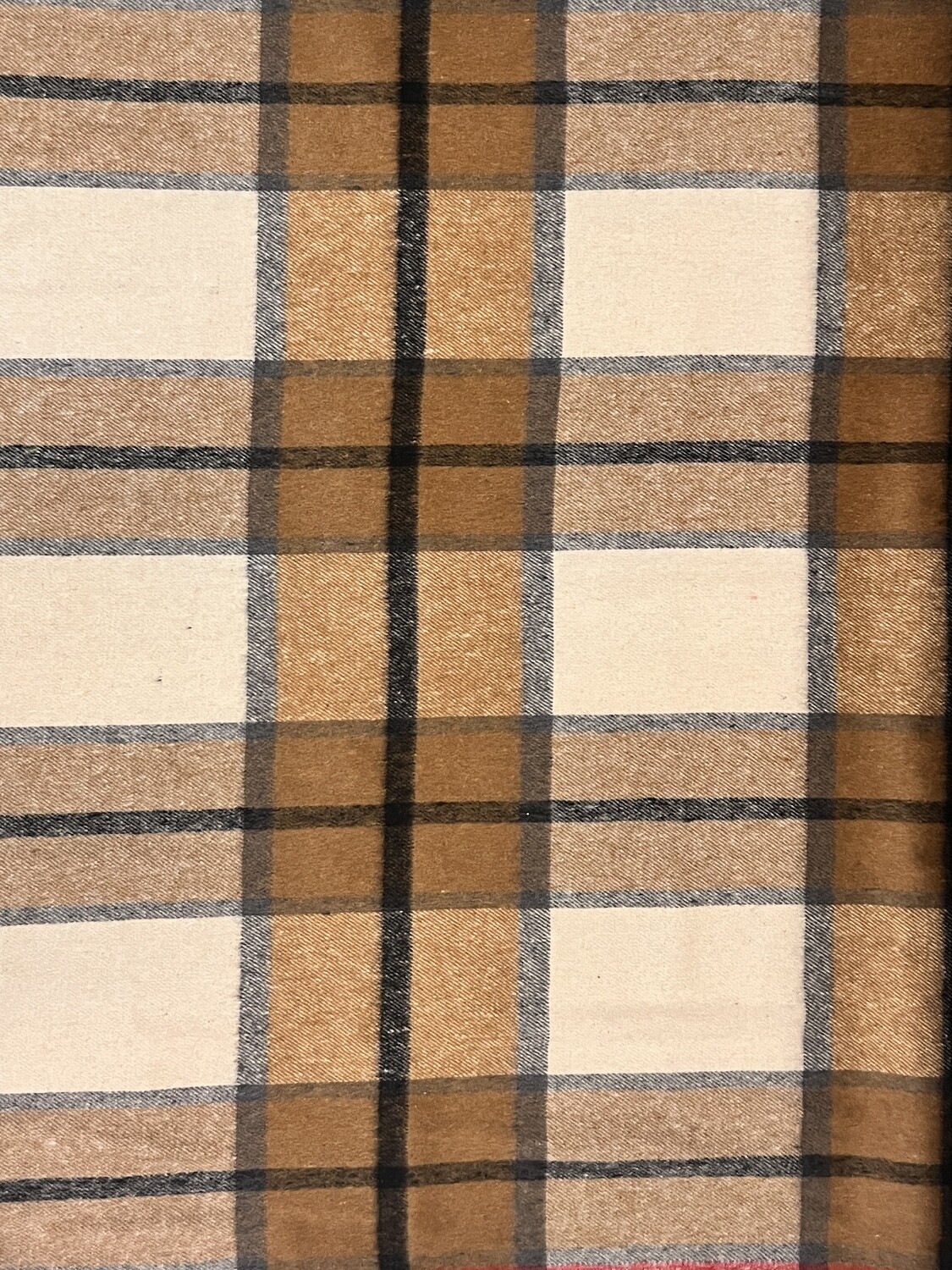 Tan Tartan | Brushed Yarn-dyed Flannel | 145cm wide - 1.1m Piece