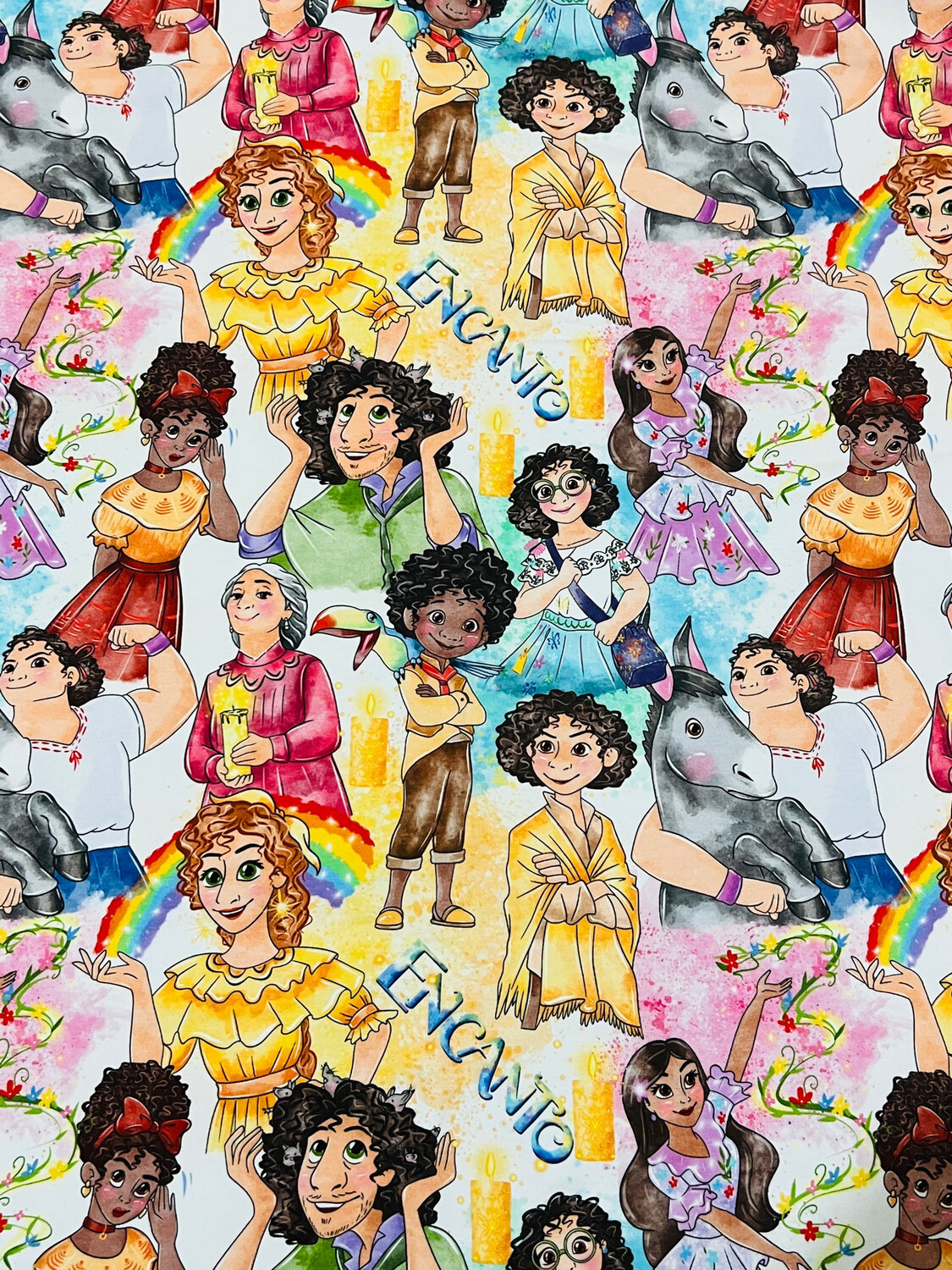 Encanto Characters, Watercolour Large-Scale | Digital-Print Cotton Lycra 240gsm | 150cm wide